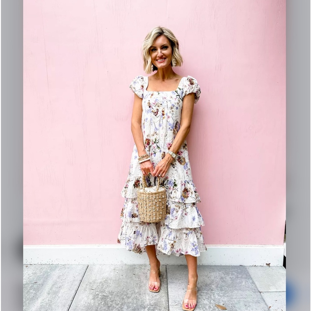 🌸BEAUTIFUL FLORAL CAP SLEEVE DRESS - Picture 8 of 11